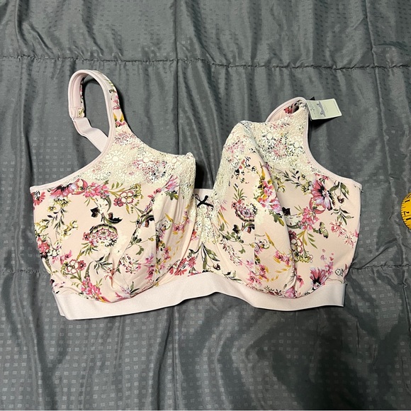 Cacique Other - Cacique bra balconette light pink with floral new nwt size 42H